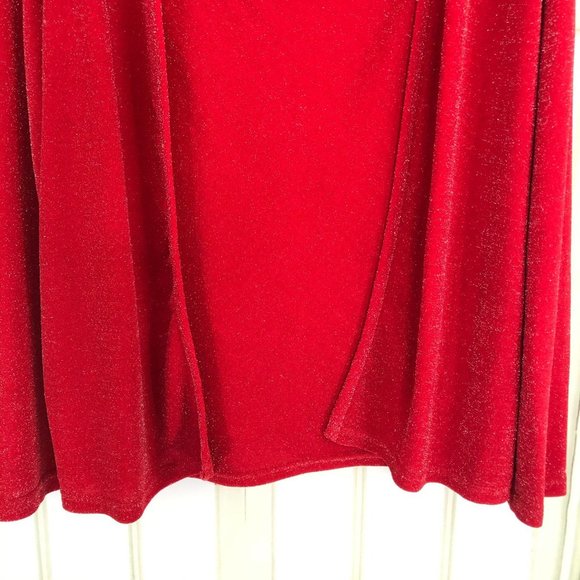 Notations Christmas Red Blouse w Attached Cardigan Size XL Lagenlook Cowl Neck - Picture 5 of 13